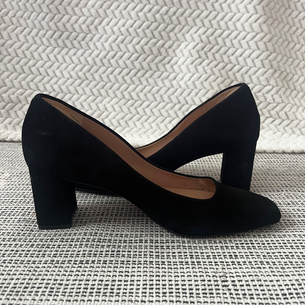 Inez Black Suede Block Heels